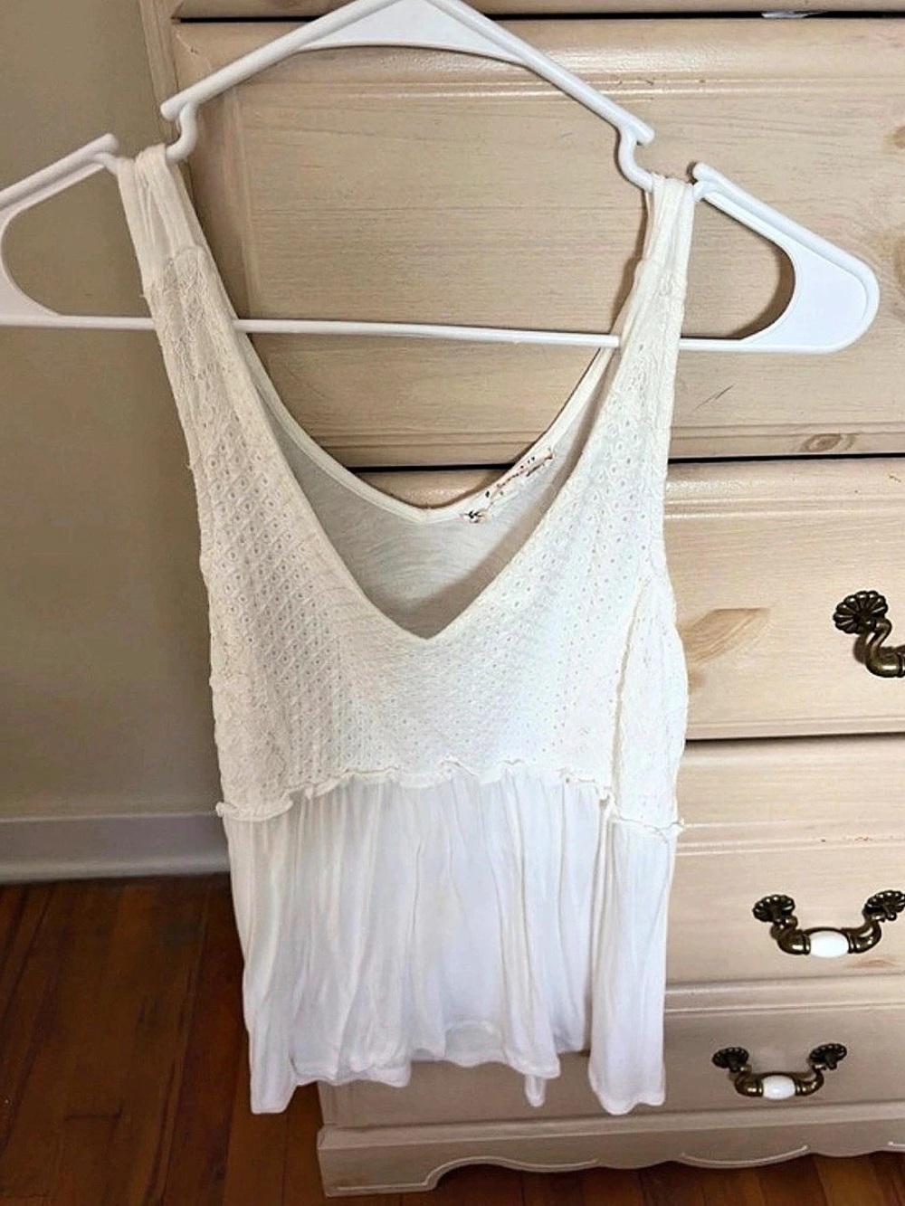 Charming Charlie Cami White Sleeveless Layered Tank Top